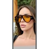 Macerati,baptın Ford Vintage Leopar Çerçeveli Unisex Güneş Gözlüğü - Turuncu