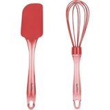 Macgon 012-01-KIRMIZI Renkli Silikon Çırpıcı ve Spatula Seti