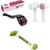 Macgon 1mm Dermaroller Cilt Temizleme Fırçası ve Yeşim Taşı