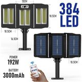 Macgon 384LEDLI Solar Bahçe Aydınlatması Projektör Sokak Lambası Hareket Sensörlü Güneş Enerjili