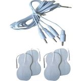 Macgon 4 Adet (2 Paket) Tens Pedi ve 4 Uçlu Tens Kablosu