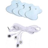 Macgon 4 Adet Çıtçıtlı Soketli Tens Pedi + 4 Uçlu Çıtçıtlı Tens Kablosu