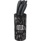 Macgon Cutler Şef Bıçak Stand Set 5 Adet Bıçak Siyah AP-9406