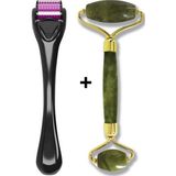 Macgon Derma Roller + Jade Roller Yeşim Taşı Cilt Yenileme Seti 2li Set