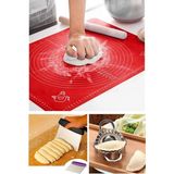 Macgon Hamur Açma Matı 45X65 + Mantı Kesme ve Hamur Içi Katlama Seti+ Hamur Kesme Aparatı Spatulası