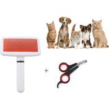 Macgon Kedi Köpek Tüy Toplama Fırçası + Tırnak Makası 2li Seti Tüy Tarama Telli Fırça