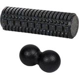 Macgon Masaj Rulosu Foam Roller Tırtıklı 45 cm Mavi + Fıstık Masaj Topu Seti