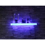 Macgon - Mavi Işıklı 220 Volt Akrilik LED Lambader Duvar Rafı (Pratik Montaj ve 2mt Koblosu)
