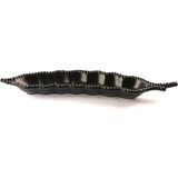 Macgon Porselen Siyah Bezelye Form Servis 38CM