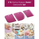 Macgon Pratik 3 'lü Hamur Kazıyıcı Kesici Dekoratör Set | Hamur Şekillendirici Kesici Kazıyıcı