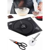 Macgon Silikon Hamur Açma Matı 60X45 , Mutfak Makası ve Hamur Pizza Ruleti
