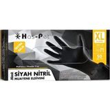 Macgon Siyah Nitril Eldiven Pudrasız Ekstra Kalın 50 Li Boy Xl
