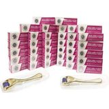 Macgon Srs 1.0mm Gold Dermaroller Masaj Aleti 540 Iğneli Mavi Su Serum Tarağı Saç, Yüz, Vücut