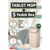 Macgon Tablet Mop Temizlik Kova Seti 5 Adet Microfiber Bezli