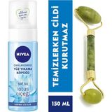 Macgon Yüz Yıkama Köpüğü Canlandırıcı 150 ml ve Doğal Çift Taraflı Yeşim Taşı Masaj Aleti Jade Roller