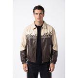 Mach Erkek Oversize Bomber Içi Kürklü Deri Ceket - XL - Kahverengi