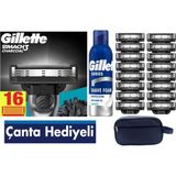 Mach3 Charcoal 16 Adet Yedek Tıraş Bıçağı + Gillette 200 ml Köpük + Çanta
