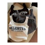 Machetta Kadın Siyah Beyaz Antrasit Delighted Baskılı Askılı Crop Bluz