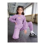 Machetta Kız Çocuk Oversize Askılı Crop Eşofman 3'lü Takım