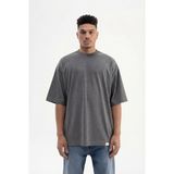 Machinist Basic Super Antrasit Pamuklu Oversize Erkek T-shirt