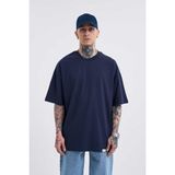 Machinist Basic Super Lacivert Pamuklu Oversize Erkek T-shirt