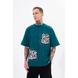 Machinist Dama Patch Petrol Yeşili Oversize Erkek T-shirt