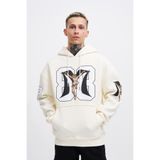 Machinist Erkek 88 Jesus Baskılı Oversize Ekru Sweatshirt