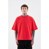 Machinist Erkek Bacis Boxy Tişört Kırmızı - Scarlet Red - L - XL