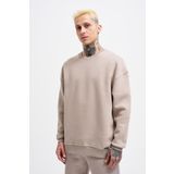 Machinist Erkek Basic Bisiklet Yaka Oversize Açık Gri Sweatshirt