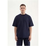 Machinist Erkek Basic Double Face Oversize Tişört Gece Mavisi
