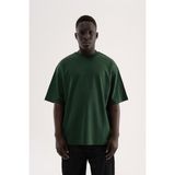 Machinist Erkek Basic Interlok Oversize Tişört Yeşil - Green - XL