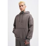 Machinist Erkek Basic Kapüşonlu Oversize Duman Sweatshirt