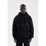 Machinist Erkek Basic Kapüşonlu Oversize Siyah Sweatshirt