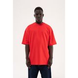 Machinist Erkek Basic Oversize Tişört Kırmızı - Scarlet Red - XL