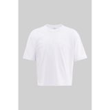 Machinist Erkek Basic Pamuklu Crop Oversize Tişört Beyaz