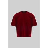 Machinist Erkek Basic Pamuklu Crop Oversize Tişört Bordo - XL