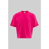 Machinist Erkek Basic Pamuklu Crop Oversize Tişört Fuşya - XL