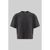 Machinist Erkek Basic Pamuklu Crop Oversize Tişört Koyu Antrasit - Koyu - Antrasit - XL