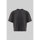Machinist Erkek Basic Pamuklu Crop Oversize Tişört Koyu Antrasit