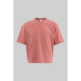 Machinist Erkek Basic Pamuklu Crop Oversize Tişört Mercan