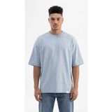 Machinist Erkek Basic Pamuklu Super Oversize Tişört Duman Mavi - XL