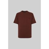 Machinist Erkek Basic Relaxed Ince Pamuklu Çikolata Tişört - XL
