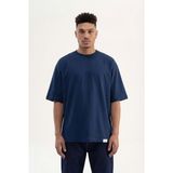 Machinist Erkek Basic Super Pamuklu Oversize Tişört Indigo - İndigo - 2XL