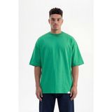Machinist Erkek Basic Super Pamuklu Oversize Yeşil Tişört