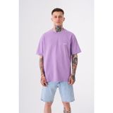 Machinist Erkek Basic Yıkamalı Relaxed Tişört Mor - Viola