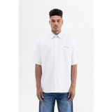 Machinist Erkek Baskılı Nakışlı Oversize Gömlek Beyaz - White