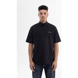Machinist Erkek Baskılı Nakışlı Oversize Gömlek Siyah - Black - XL
