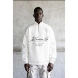 Machinist Erkek Baskılı Nakışlı Yüksek Yaka Sweatshirt Ekru