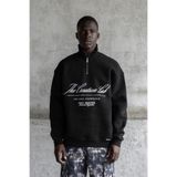 Machinist Erkek Baskılı Nakışlı Yüksek Yaka Sweatshirt Siyah