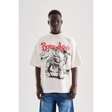Machinist Erkek Born Again High Printed Oversize Tişört Uzay Grisi - Space Grey